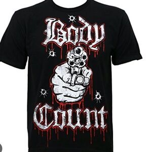 Body Count Ice T Black T-Shirt size small talk Sh&t get shot gun metal rock